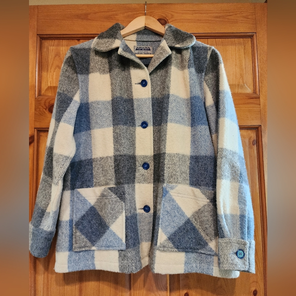 Amana Woolen Mill Plaid Coat, Size L